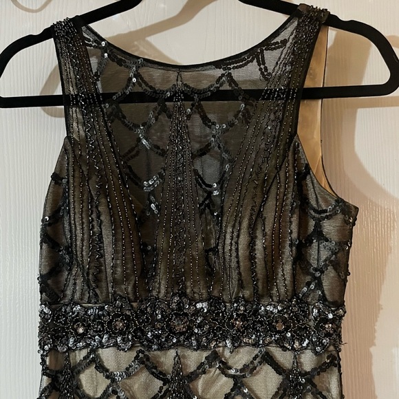 SUE WONG Black and Gold Beaded Dress - Picture 11 of 14